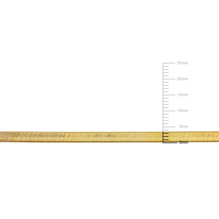 2-Piece Set of 3.5mm Herringbone Chain Necklace and Anklet in 10K Yellow Gold, 16" & 9"