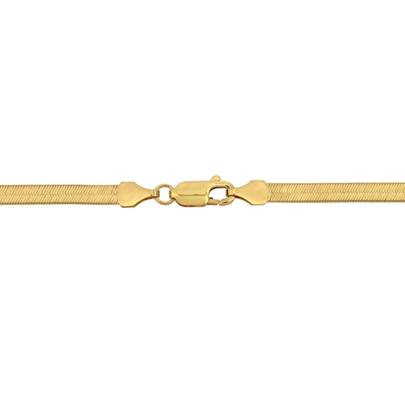 2-Piece Set of Mens 3.5mm Flex Herringbone Chain Necklace and Bracelet in 10K Yellow Gold, 24" & 7.5"