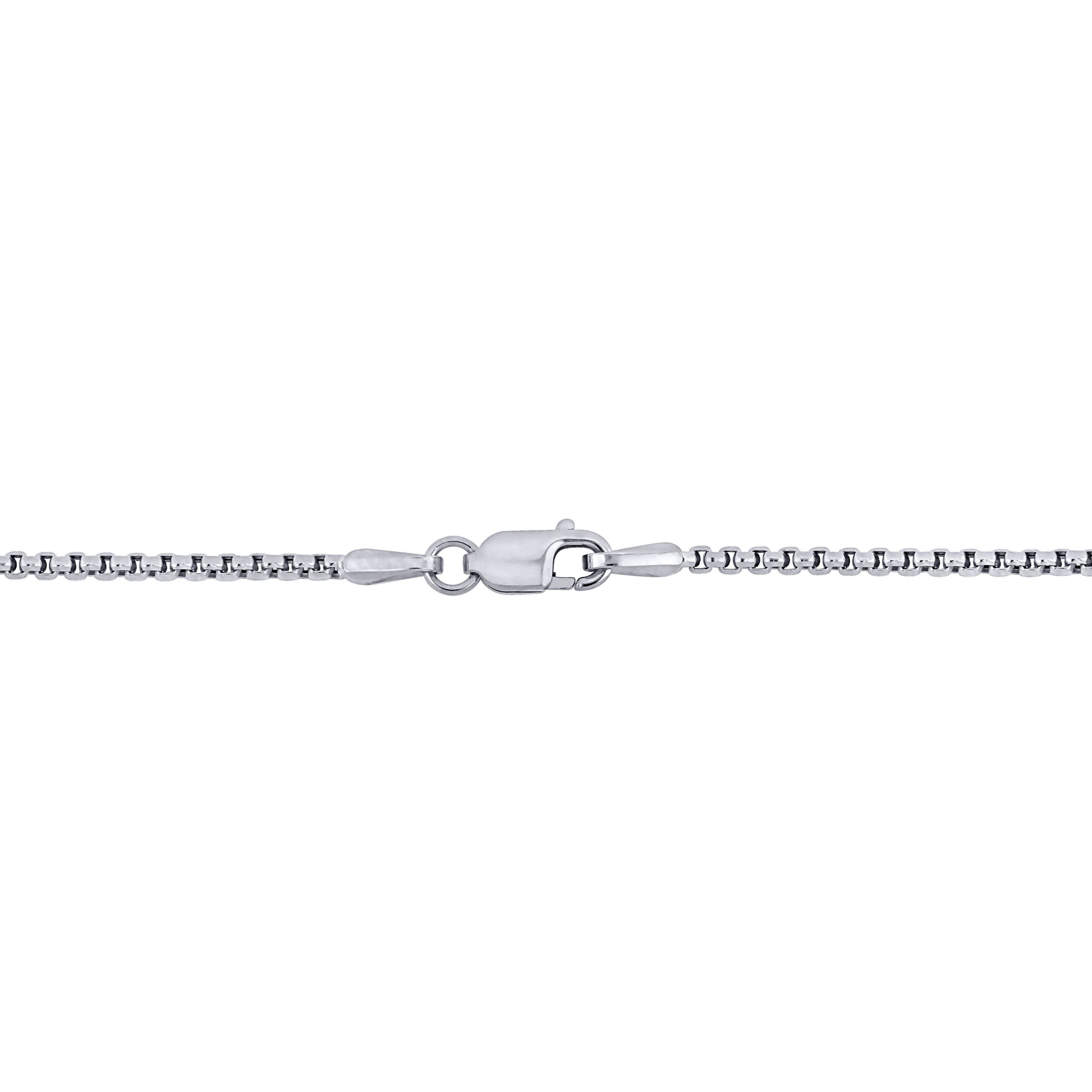 2-Piece Set of 1.6mm Box Link Chain Necklace and Bracelet in 10K White Gold, 20" & 7.5"