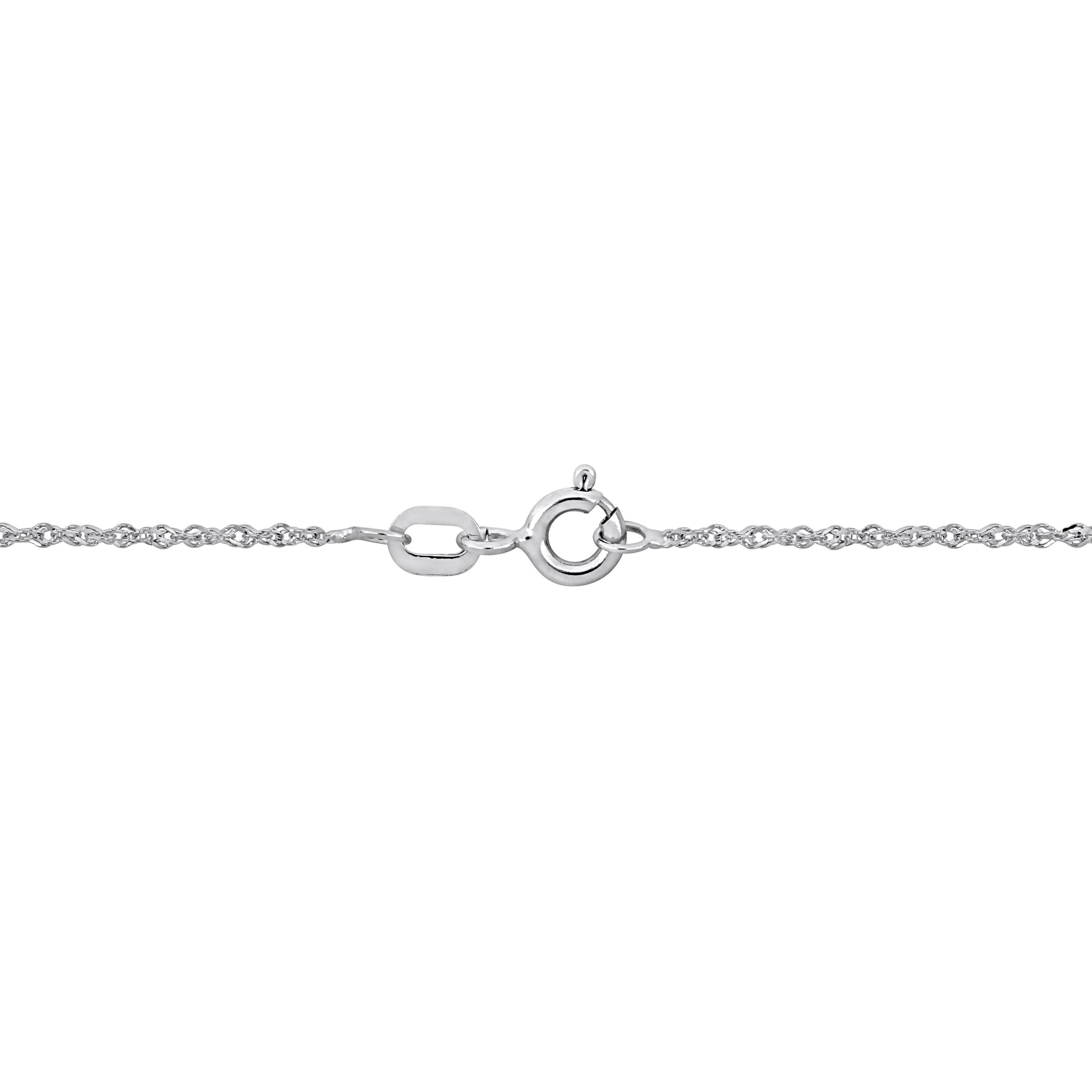 2-Piece Set of Mens 1.2mm Singapore Chain Necklace and Bracelet in 14K White Gold, 24" & 9"