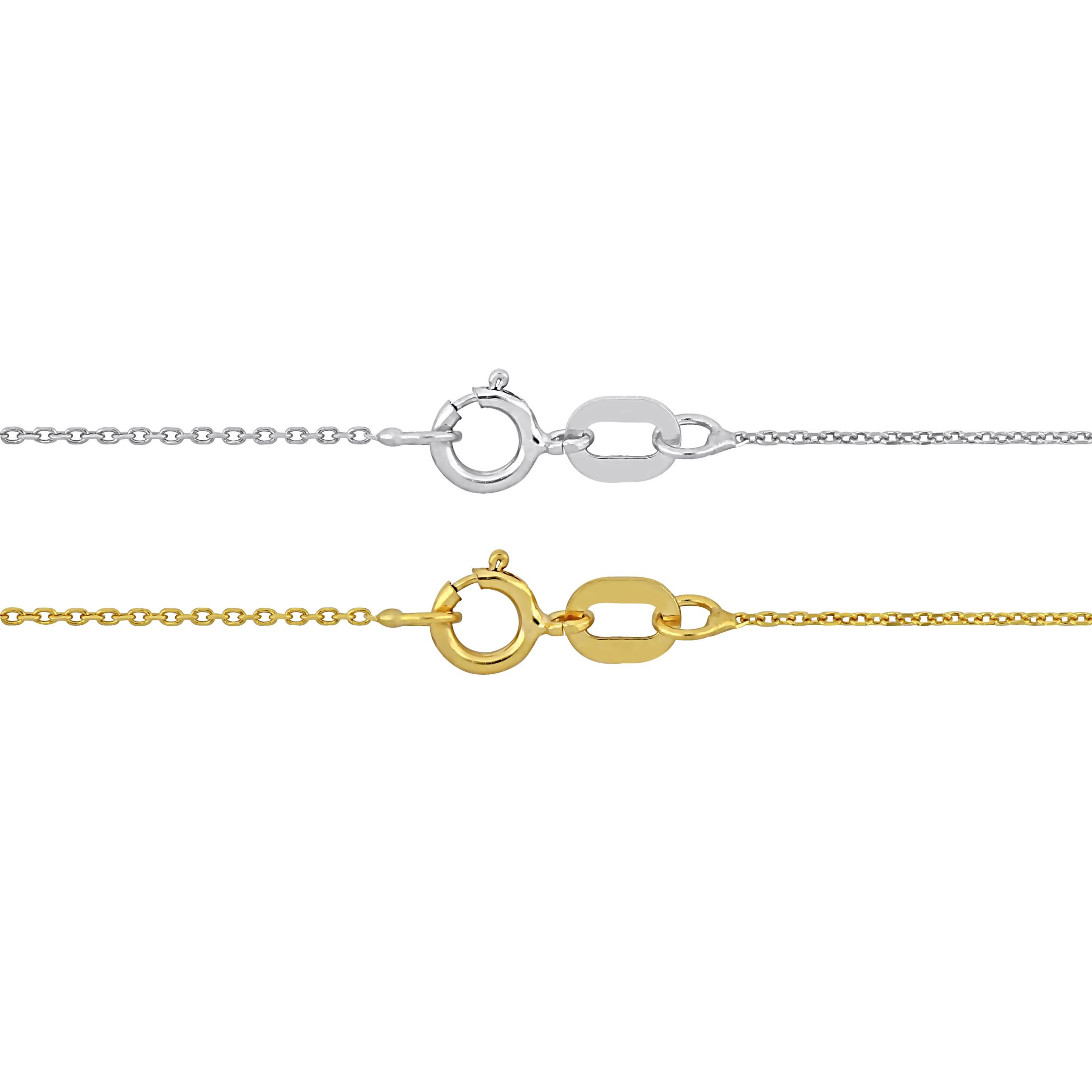2-Piece Set of 0.7mm Cable Chain Necklace in 14K 2-Tone Gold, 18" & 16"
