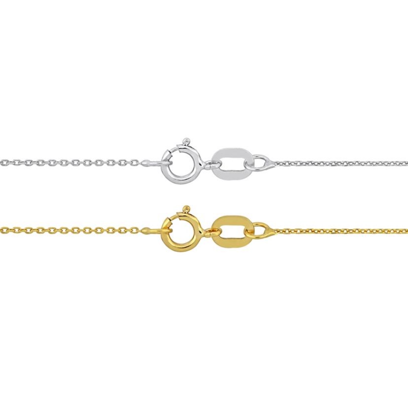 2-Piece Set of 0.7mm Cable Chain Necklace in 14K 2-Tone Gold, 18" & 16"