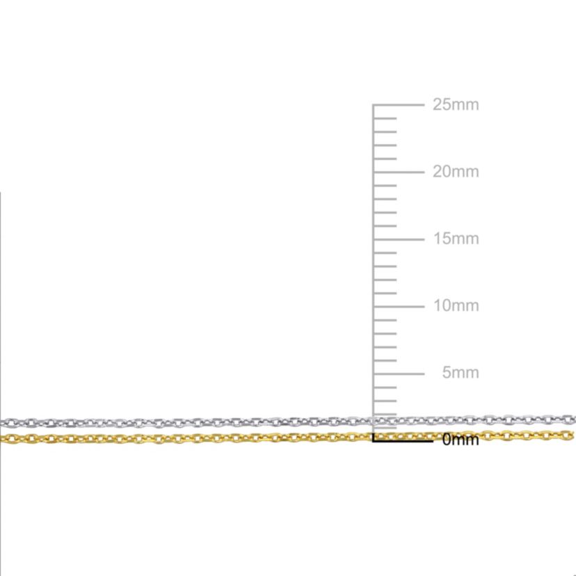 2-Piece Set of 0.7mm Cable Chain Necklace in 14K 2-Tone Gold, 18" & 16"