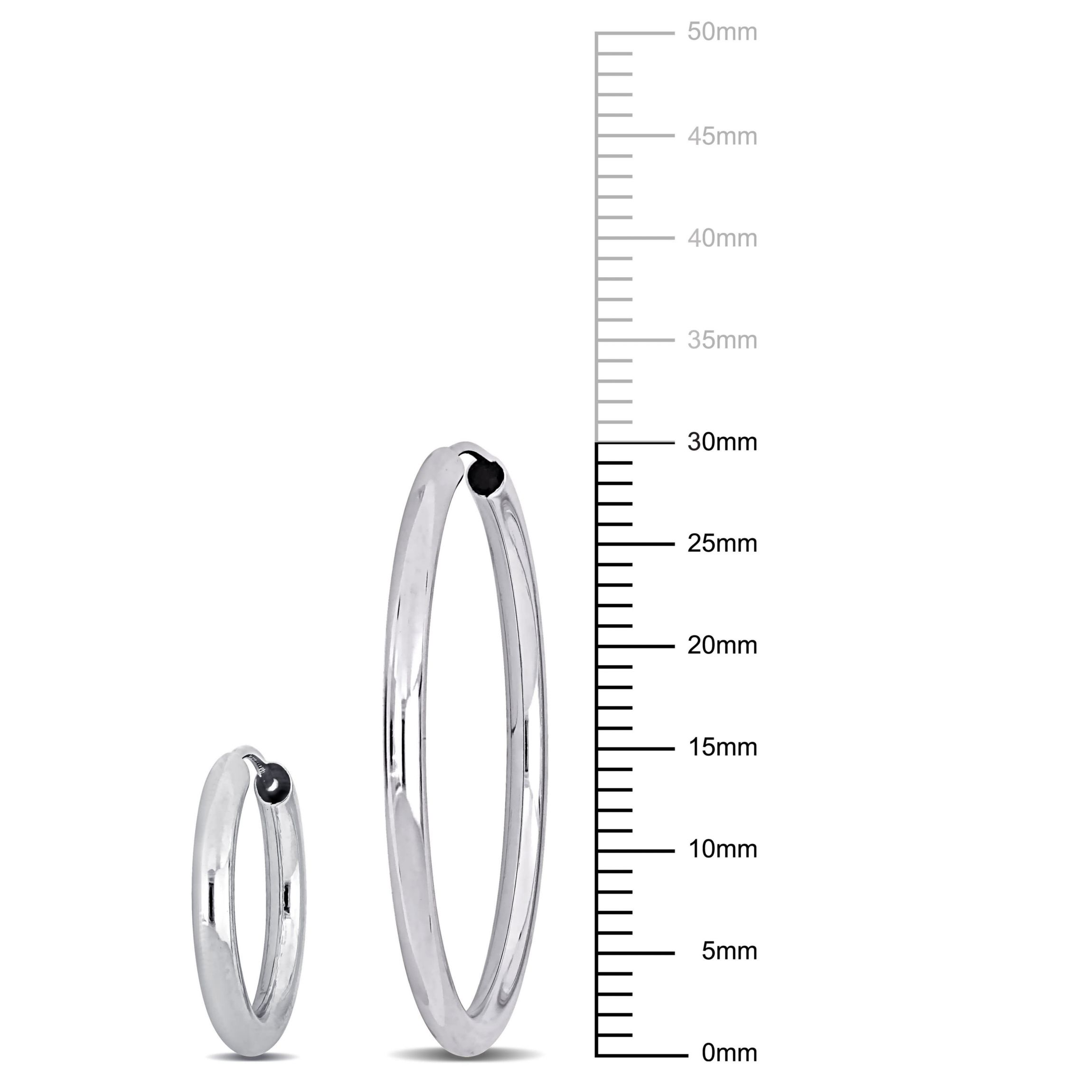 2-Piece Set of 30mm & 15mm Hoop Earrings in 14K White Gold