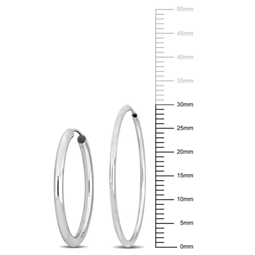 2-Piece Set of 30mm & 25mm Hoop Earrings in 14K White Gold