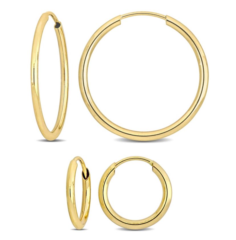 2-Piece Set of 20mm & 11mm Hoop Earrings in 14K Yellow Gold