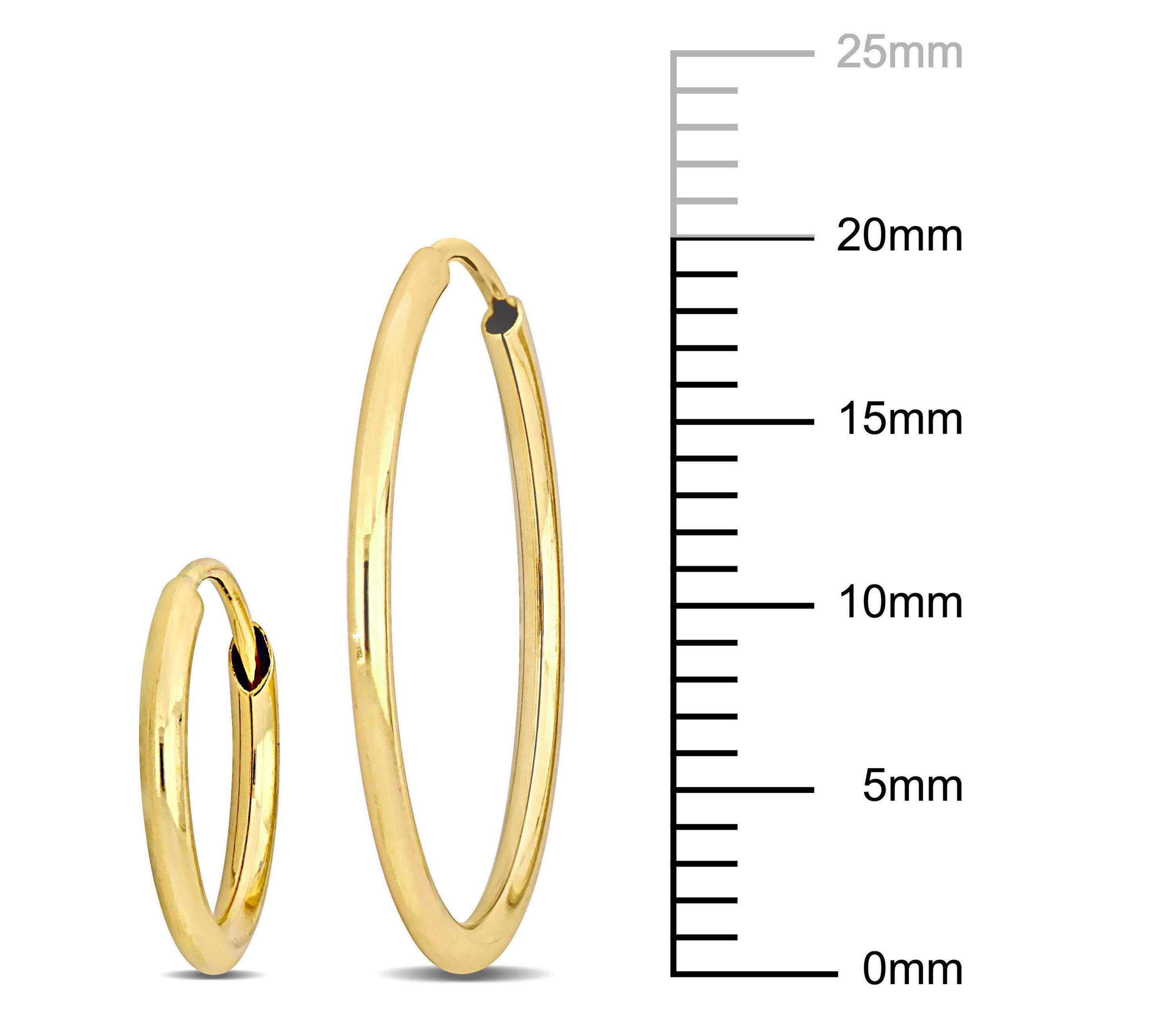 2-Piece Set of 20mm & 11mm Hoop Earrings in 14K Yellow Gold