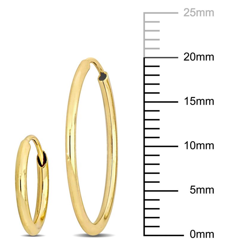 2-Piece Set of 20mm & 11mm Hoop Earrings in 14K Yellow Gold