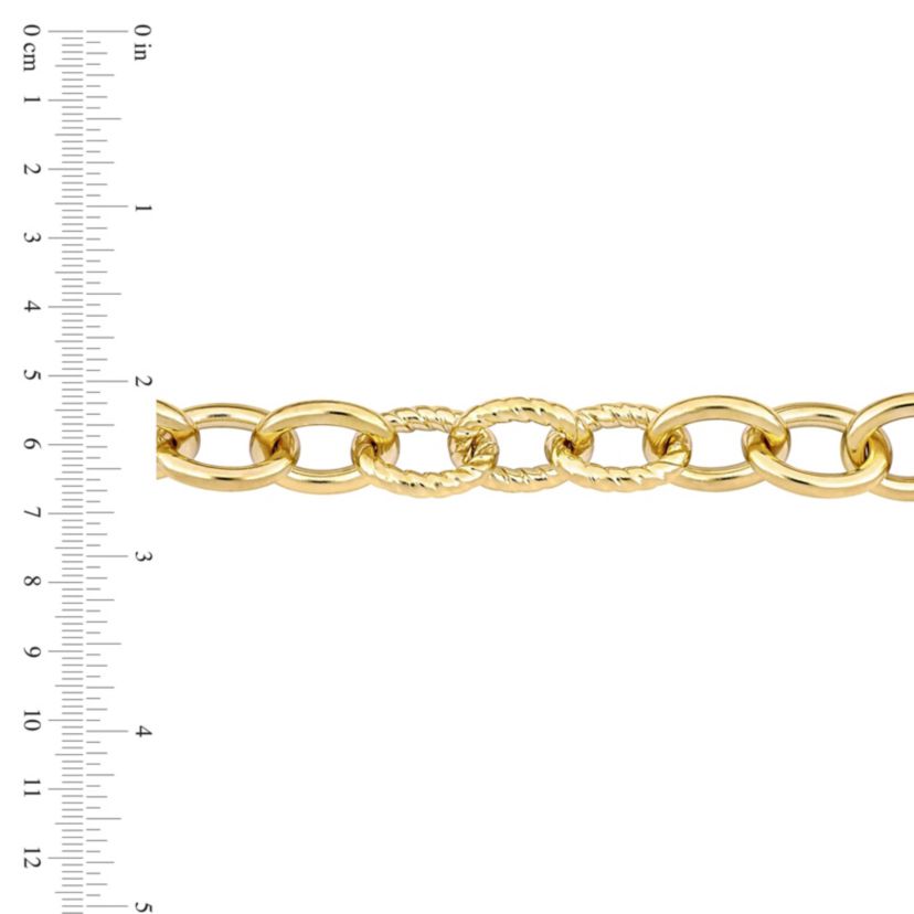 2-Pc Set of Oval Link Bracelet & Necklace in Yellow Plated Sterling Silver