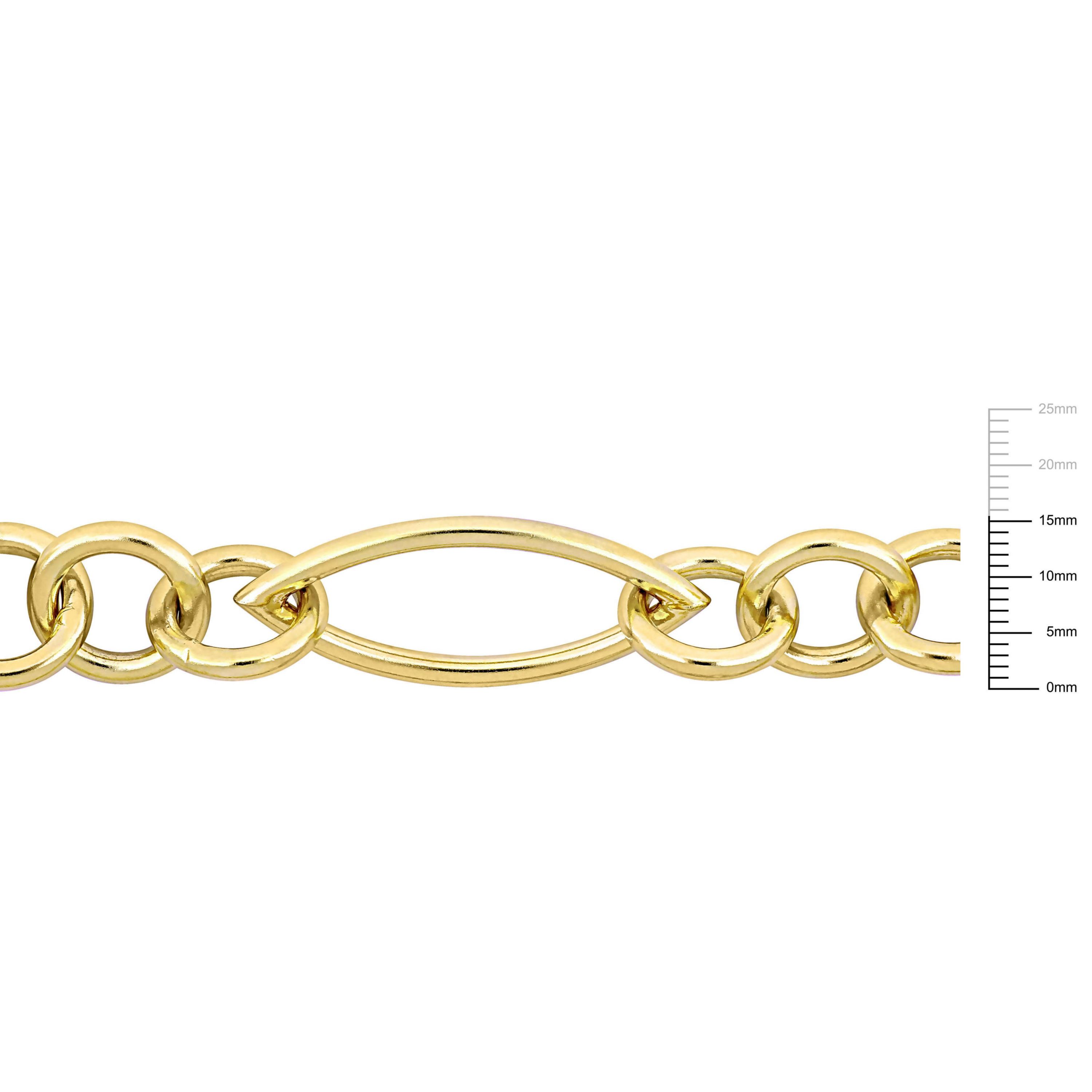 2-Pc Set of Fancy Link Bracelet & Necklace in Yellow Plated Sterling Silver
