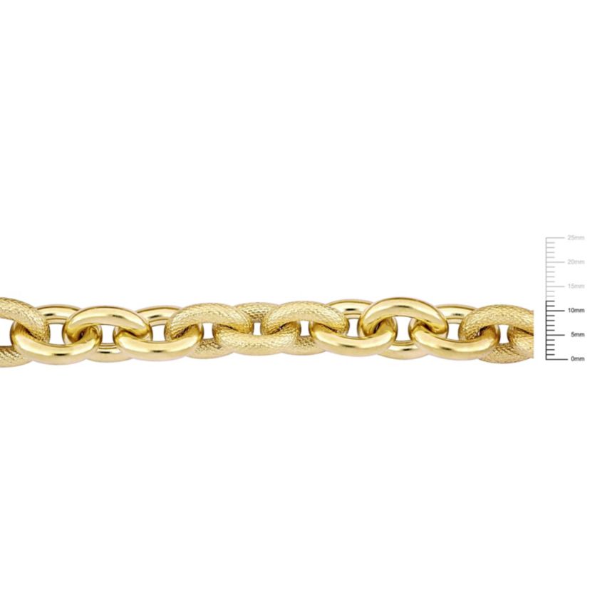 2-Pc Set of Oval Link Bracelet & Necklace in Yellow Plated Sterling Silver
