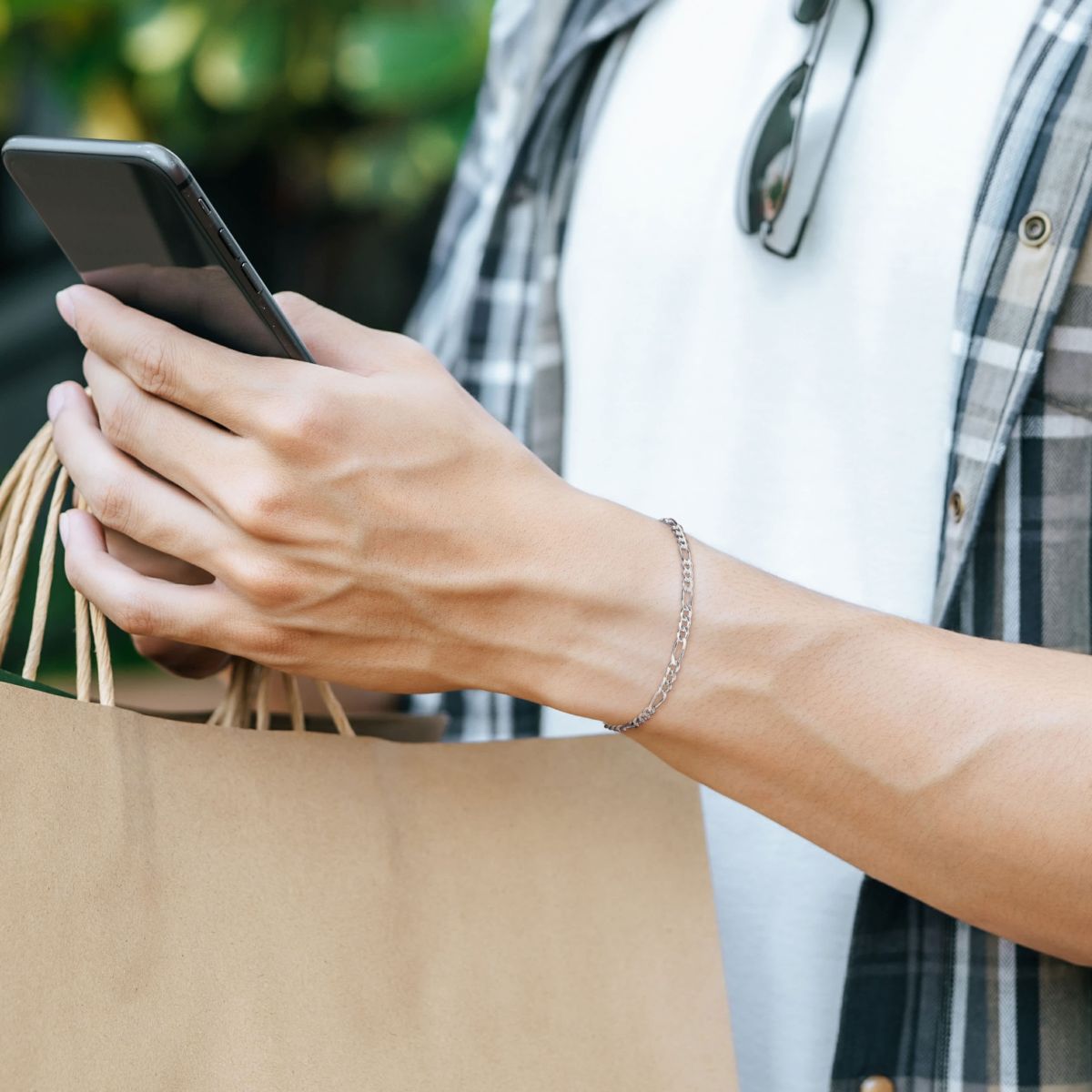 2-Pc Set of Mens 3.8mm Figaro Chain Necklace & Bracelet in Yellow Plated Sterling Silver