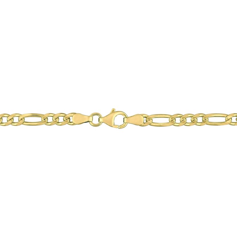 2-Pc Set of Mens 3.8mm Figaro Chain Necklace & Bracelet in Yellow Plated Sterling Silver