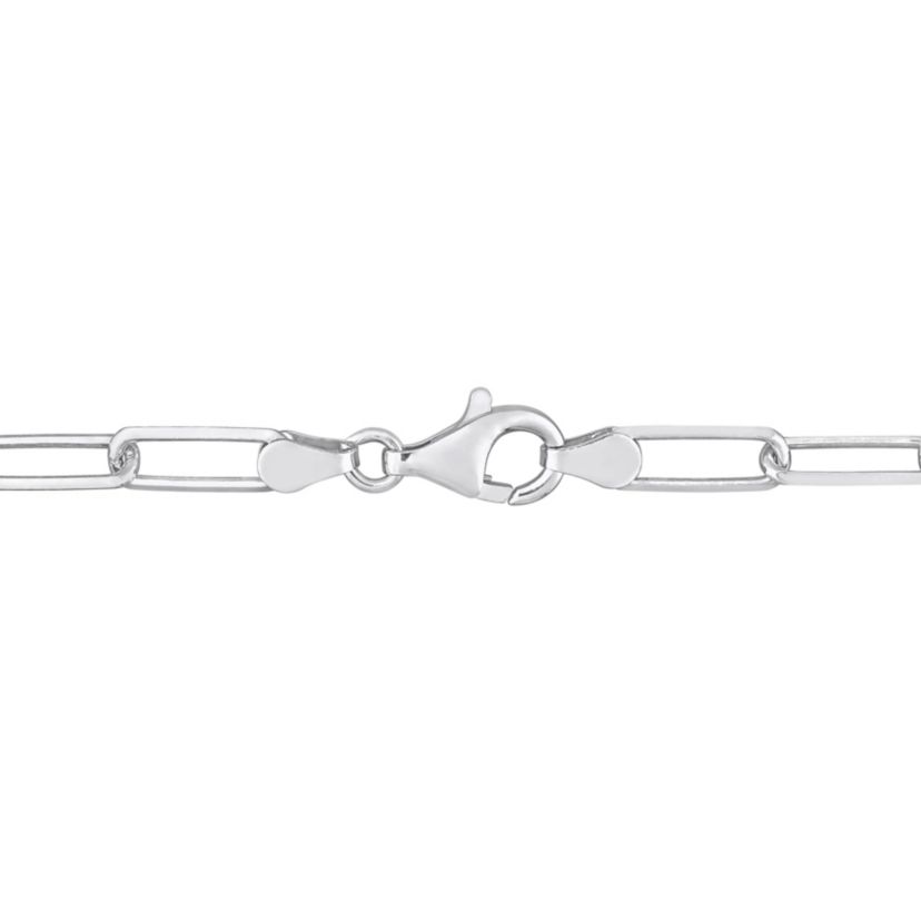 2-Pc Set of Mens 5mm Diamond Cut Paperclip Chain Necklace & Bracelet in Sterling Silver