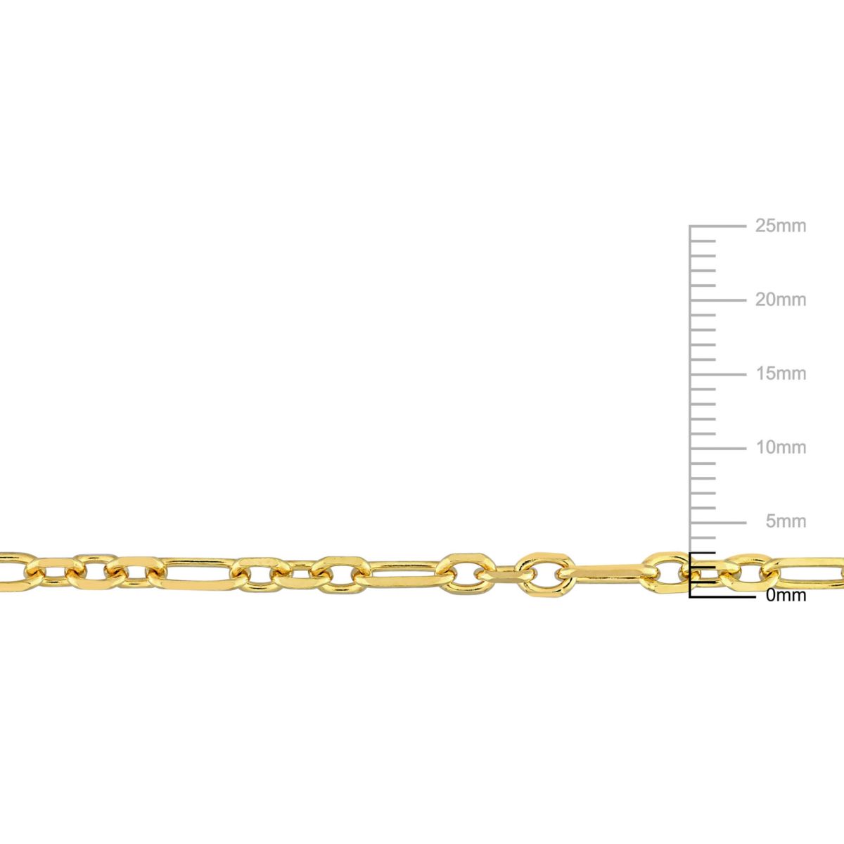 2-Pc Set of Mens 3mm Figaro Rolo Necklace & Bracelet in Yellow Plated Sterling Silver