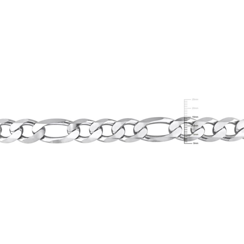 2-Pc Set of Mens 14.5mm Figaro Chain Necklace & Bracelet in Sterling Silver