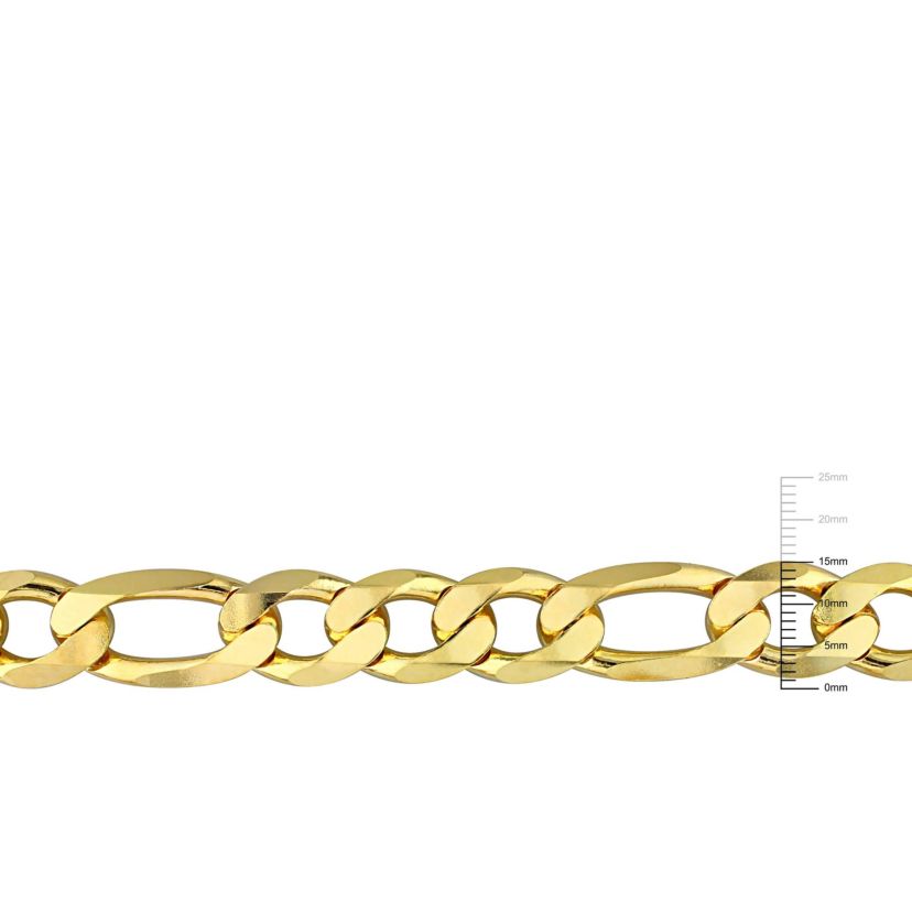2-Pc Set of Mens 14.5mm Figaro Chain Necklace & Bracelet in Yellow Plated Sterling Silver
