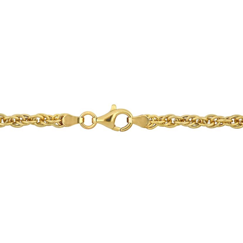 2-Pc Set of Mens 3.7mm Singapore Necklace & Bracelet in Yellow Plated Sterling Silver