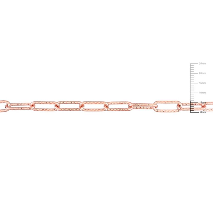 2-Pc Set of 6mm Oval Link Necklace & Bracelet in Rose Plated Sterling Silver