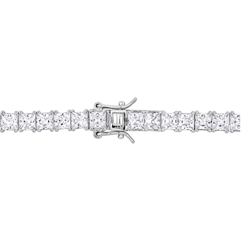 Lab Created 2-Pc Set of Mens Created White Sapphire Tennis Necklace & Bracelet in Sterling Silver