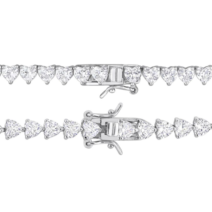 Lab Created 2-Piece Set of Created White Sapphire Tennis Necklace & Bracelet in Sterling Silver