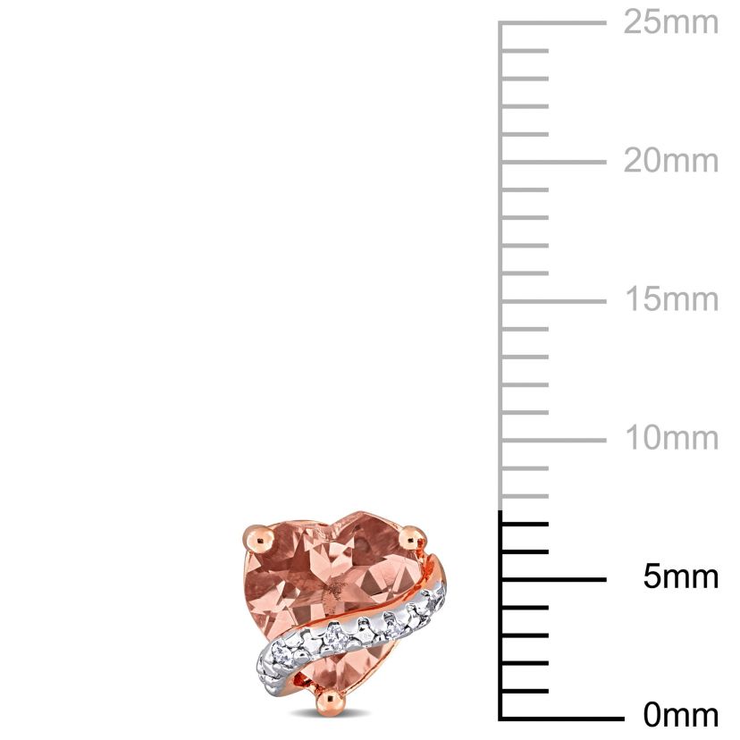 Morganite Fashion Post Earrings in Rose Plated Sterling Silver