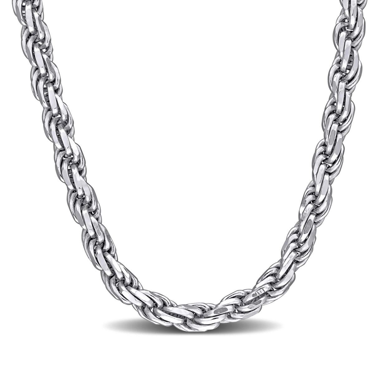 3.15mm Diamond Cut Rope Chain Necklace in Sterling Silver