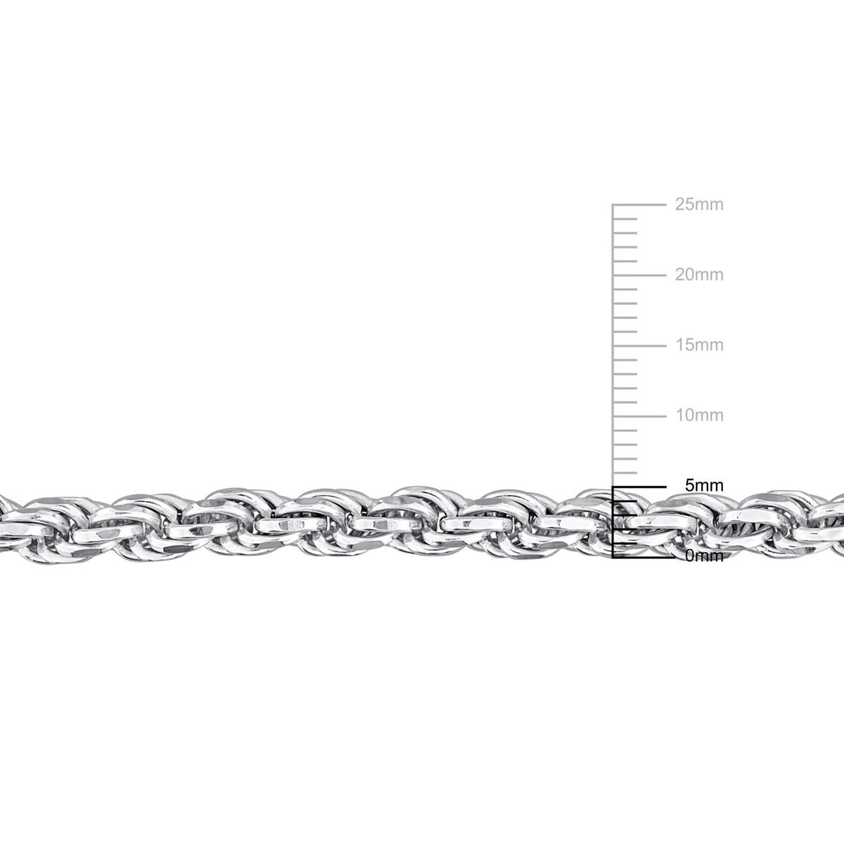 5mm Diamond Cut Rope Chain Necklace in Sterling Silver