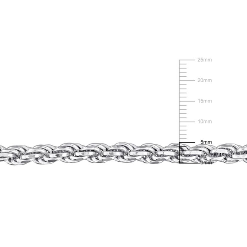 5mm Diamond Cut Rope Chain Necklace in Sterling Silver