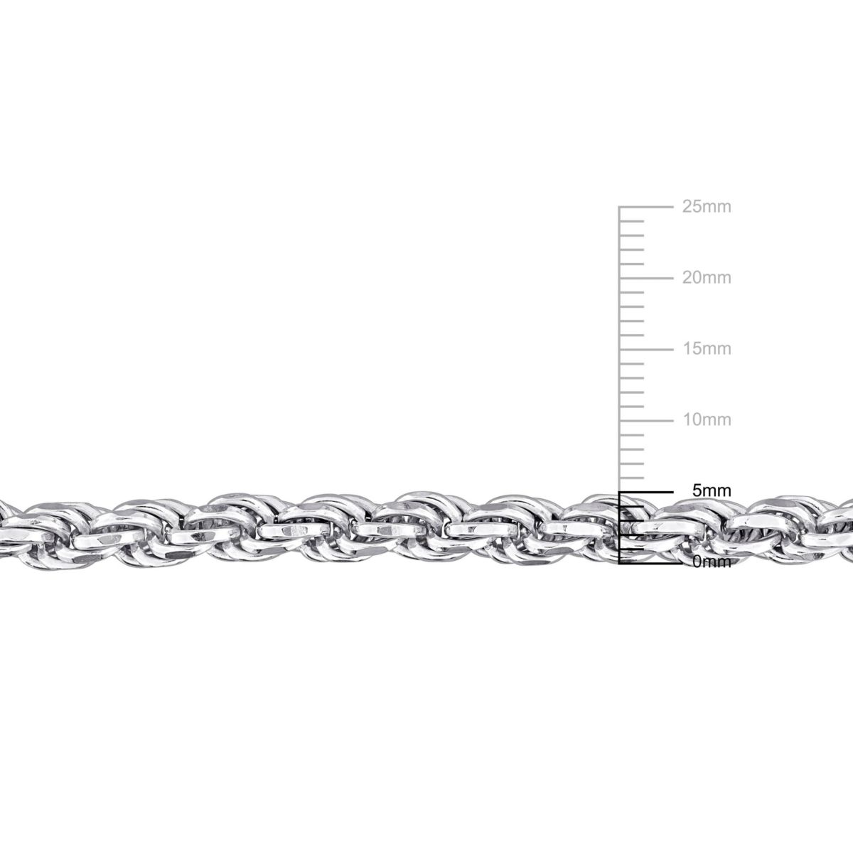 5mm Diamond Cut Rope Chain Necklace in Sterling Silver