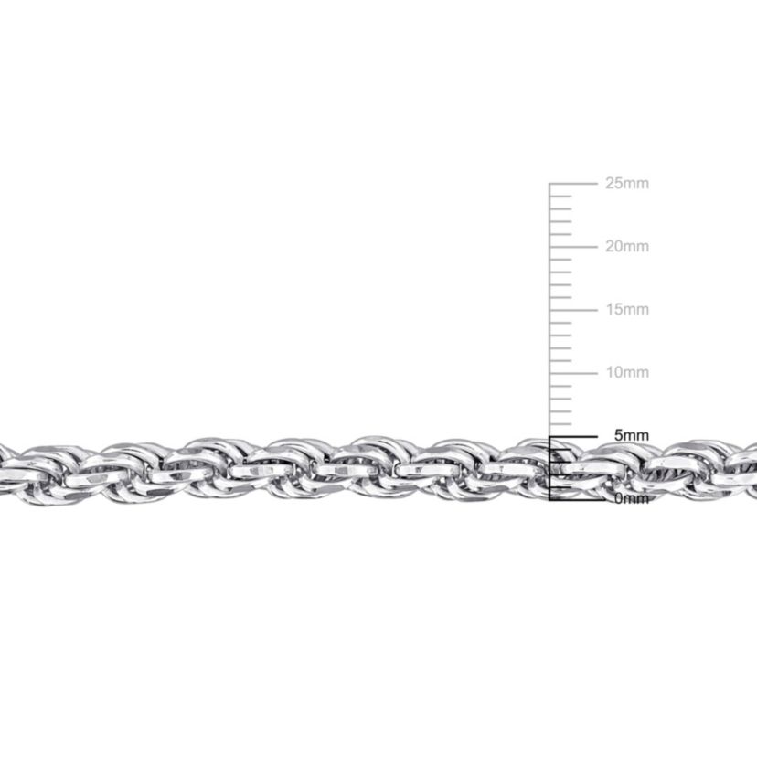 5mm Diamond Cut Rope Chain Necklace in Sterling Silver