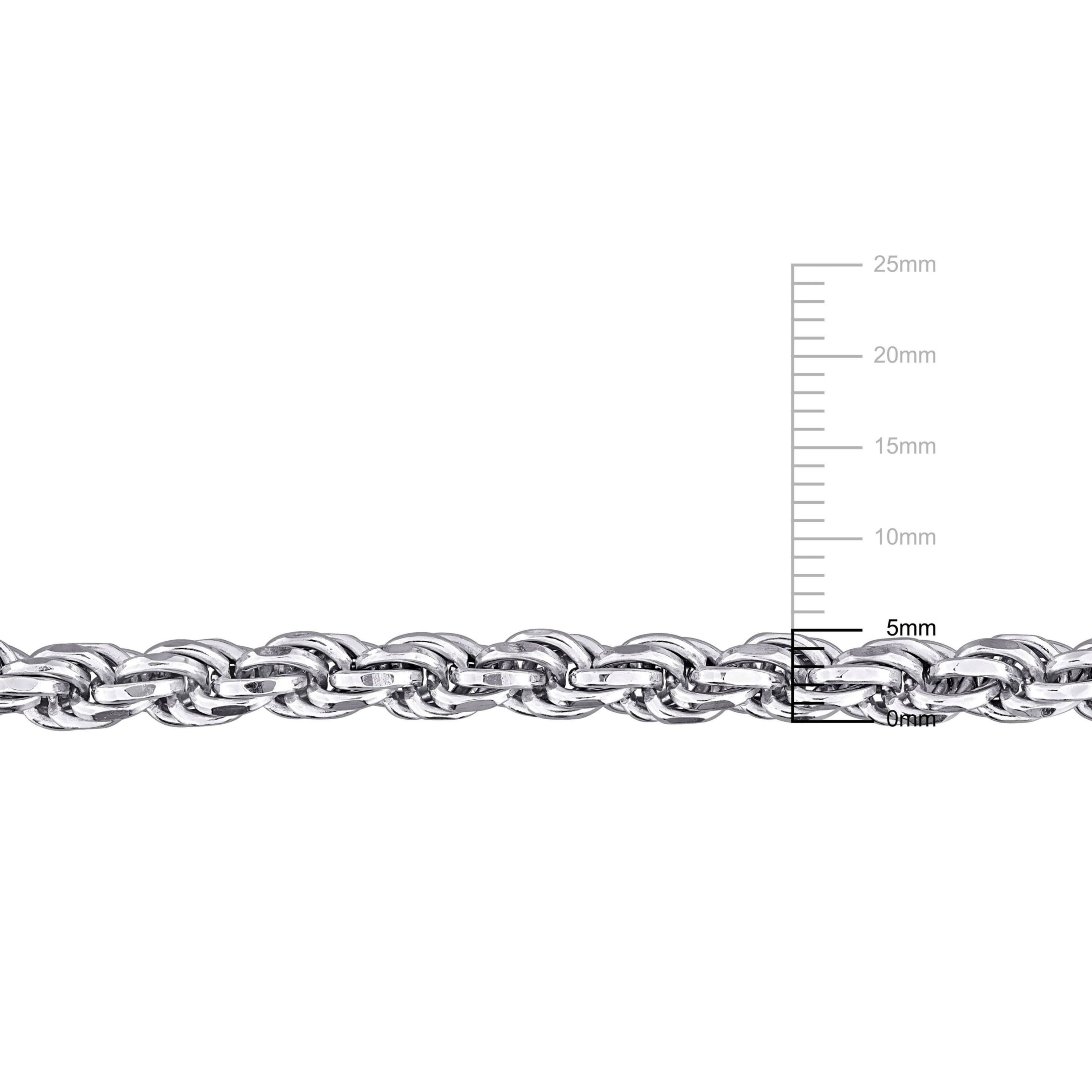 5 mm Diamond Cut Rope Chain Necklace in Sterling Silver