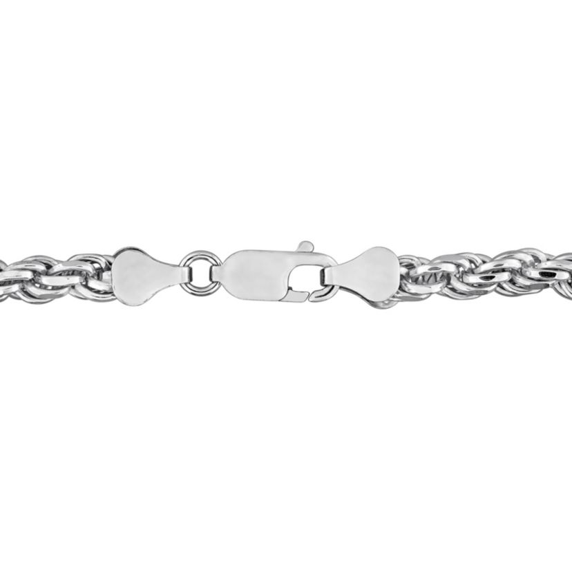5 mm Diamond Cut Rope Chain Necklace in Sterling Silver