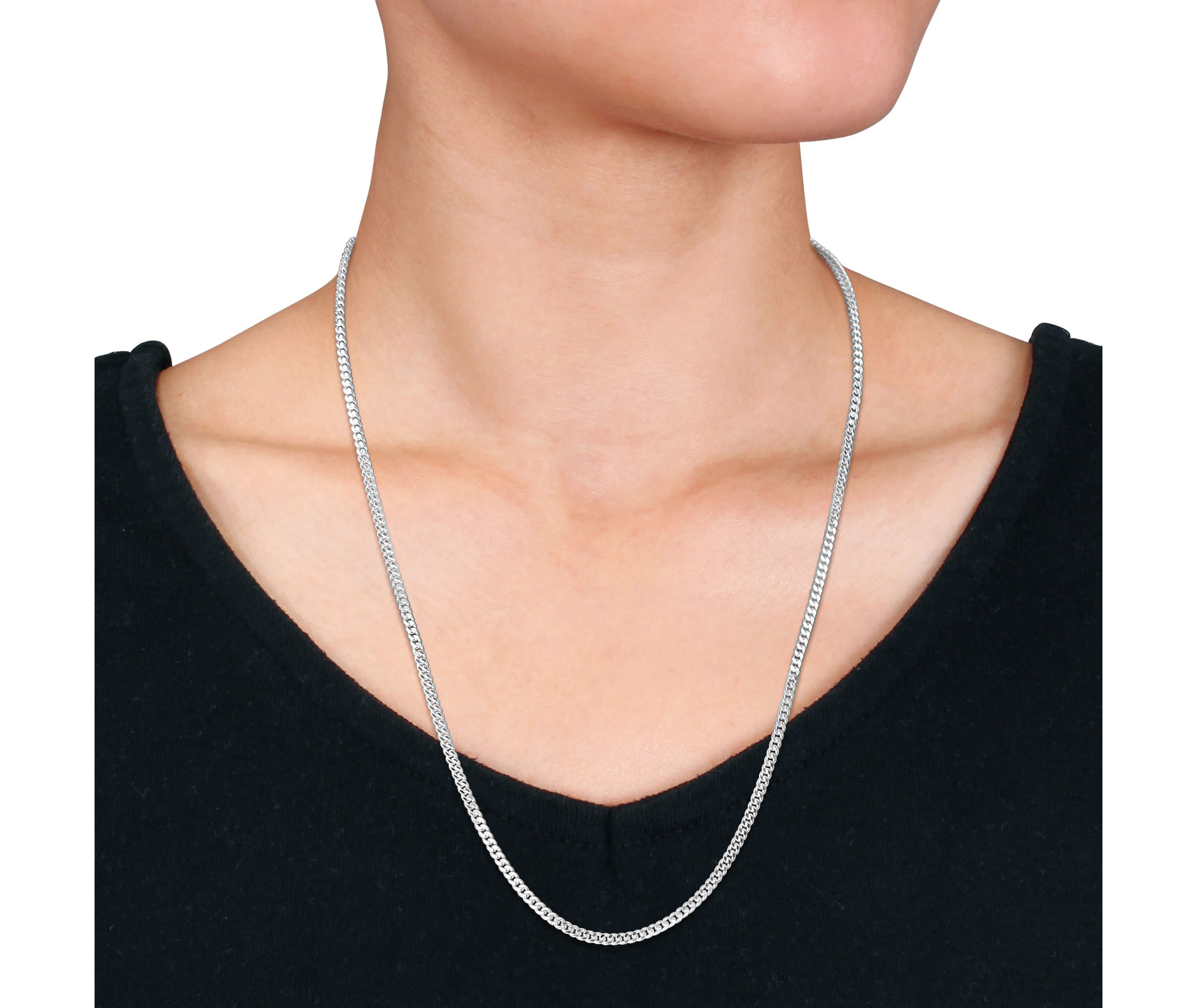 2.65mm Curb Link Necklace in Sterling Silver