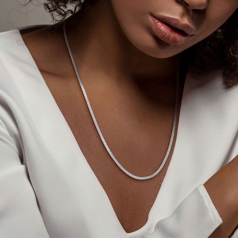 2.65mm Curb Link Necklace in Sterling Silver