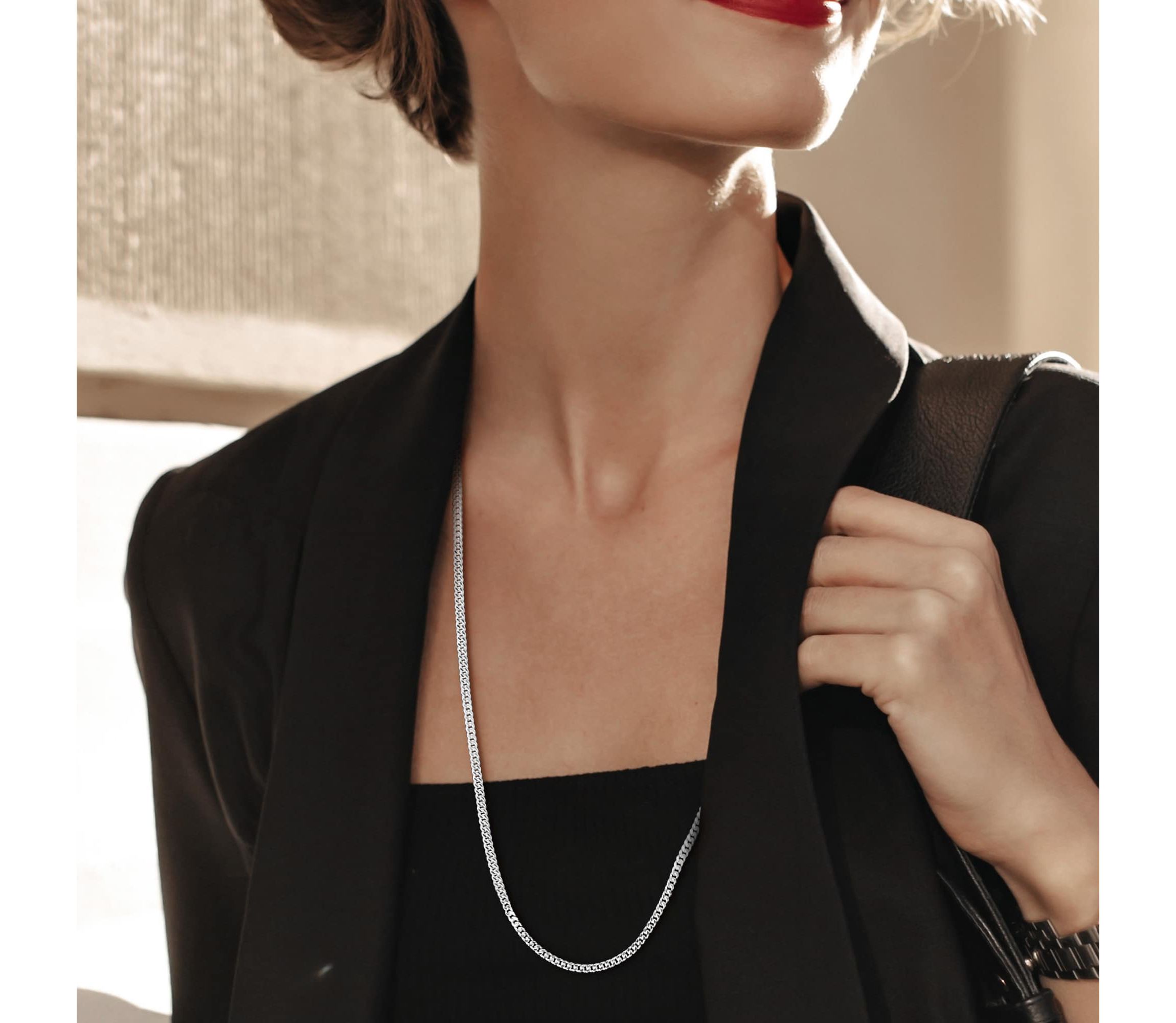 2.65mm Curb Link Necklace in Sterling Silver