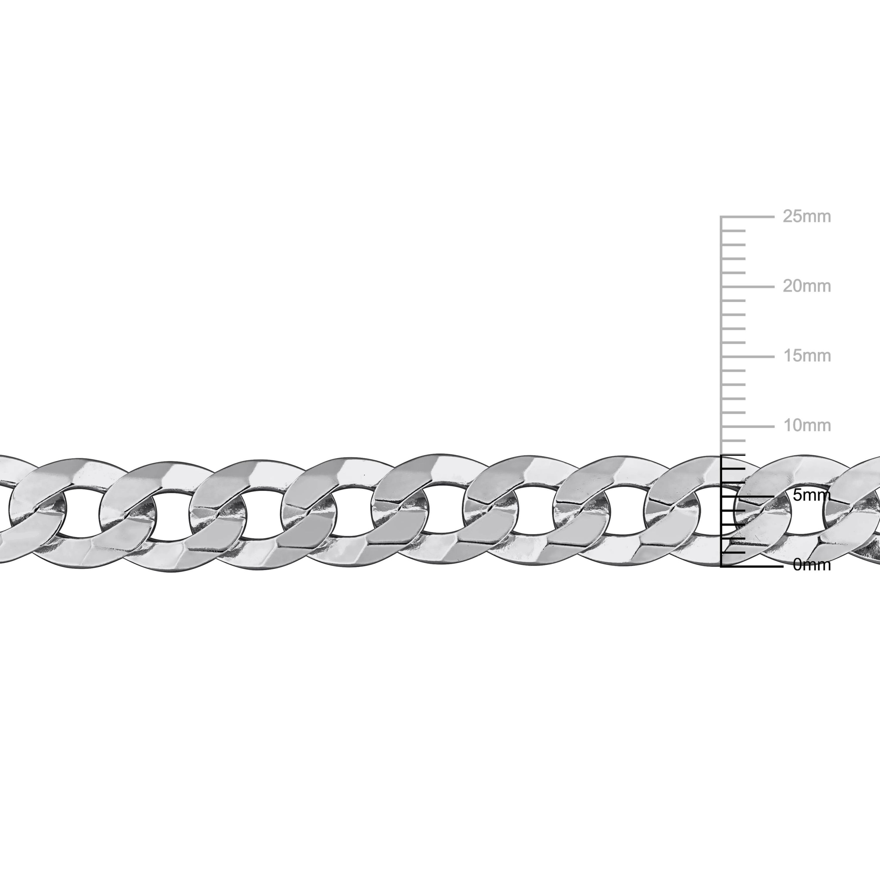 8mm Diamond Cut Curb Bevelled Bracelet in Sterling Silver