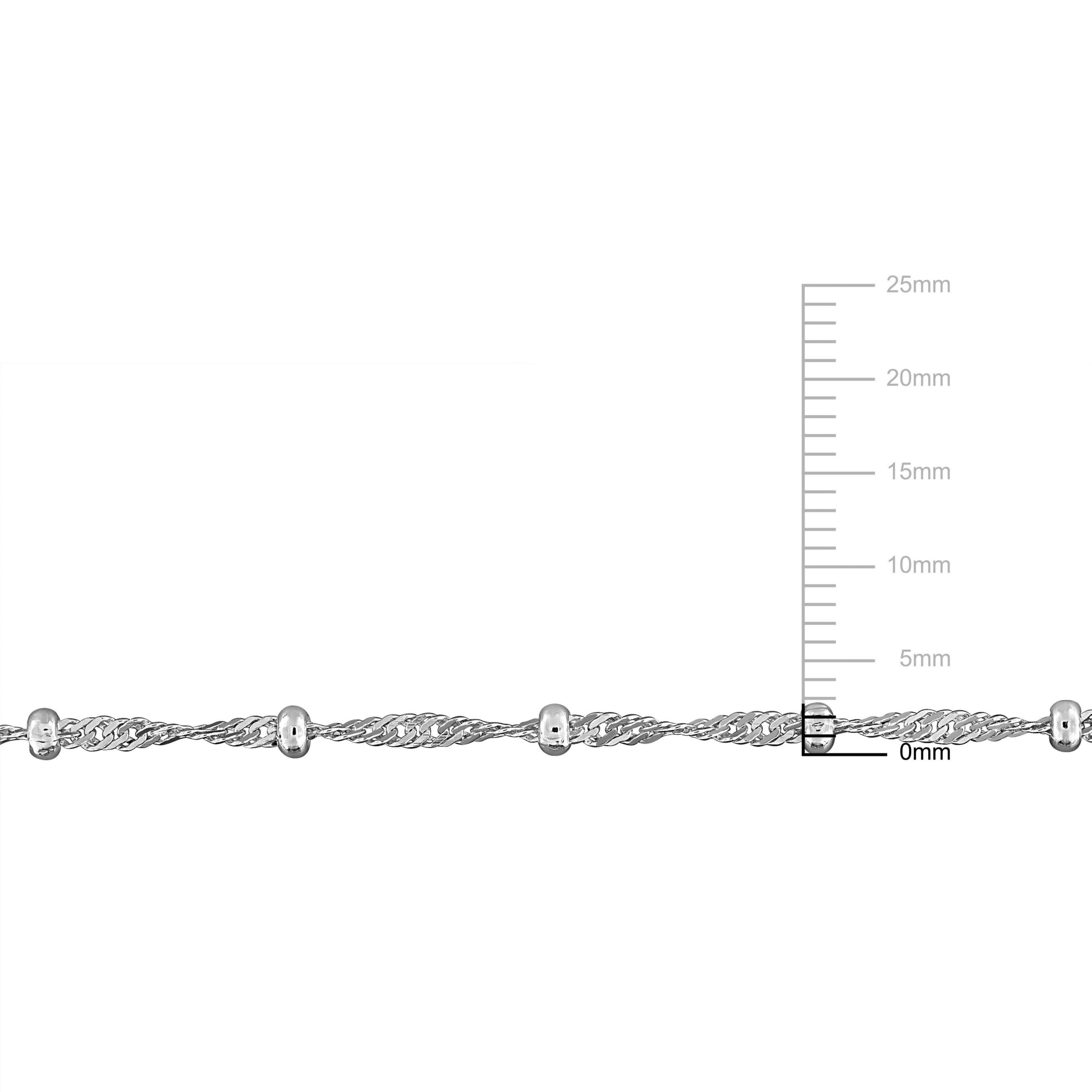 2.8mm Saturno Bead Station Singapore Necklace in Sterling Silver