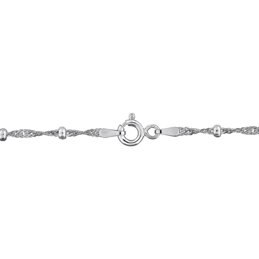 2.8mm Saturno Bead Station Singapore Necklace in Sterling Silver