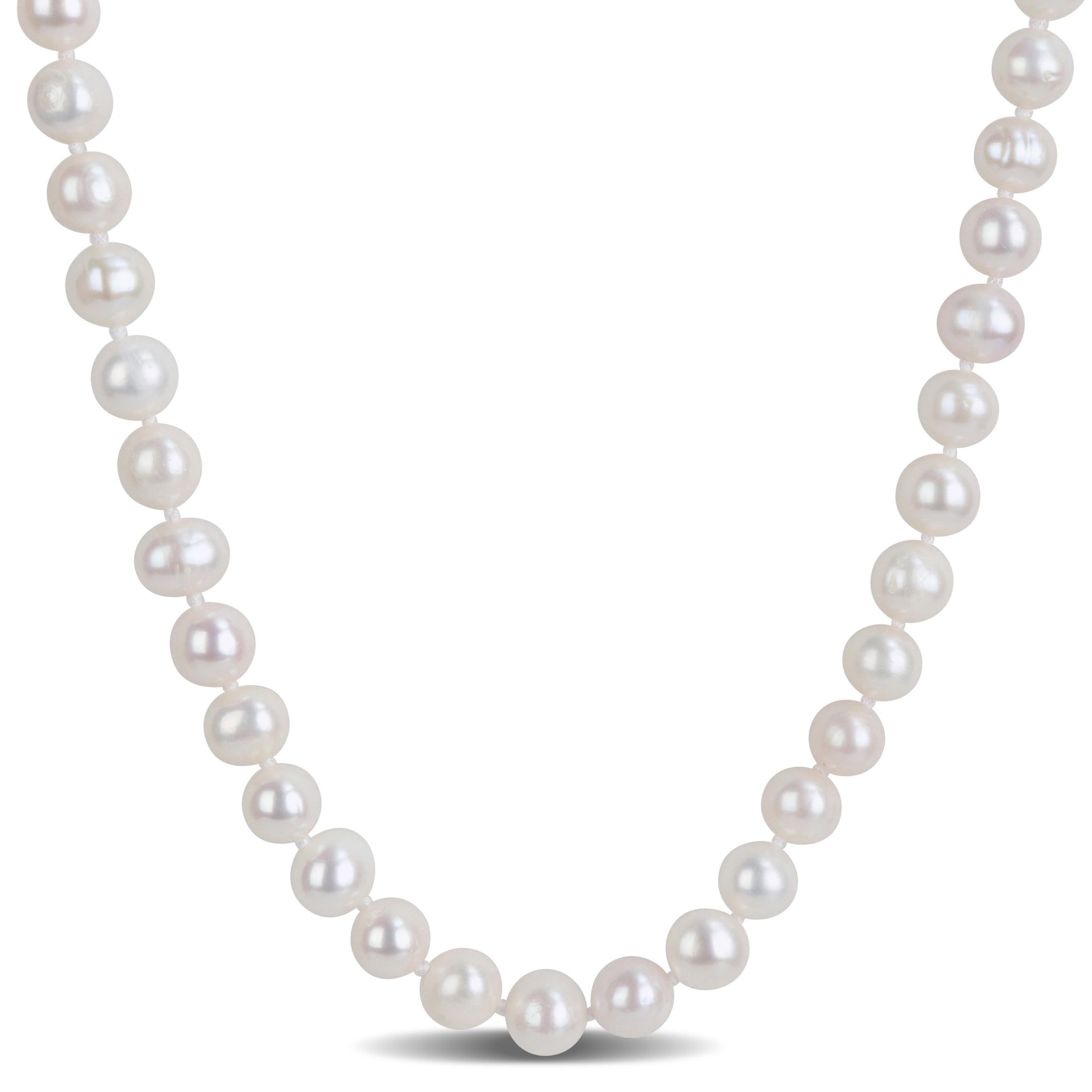 7-8 mm Cultured Freshwater Pearl Necklace with Brass Ball Clasp