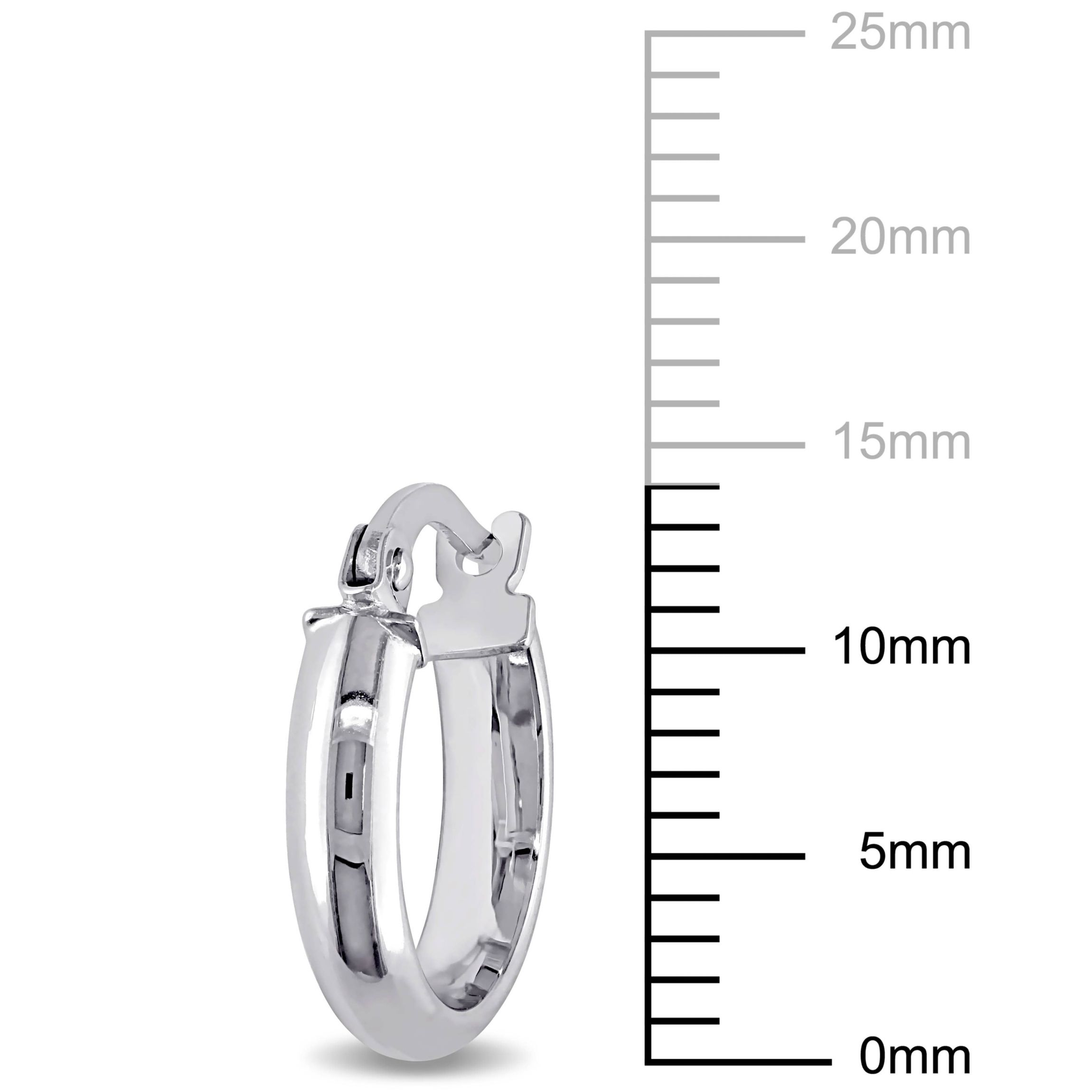 14mm Hoop Earrings in 10k Polished White Gold
