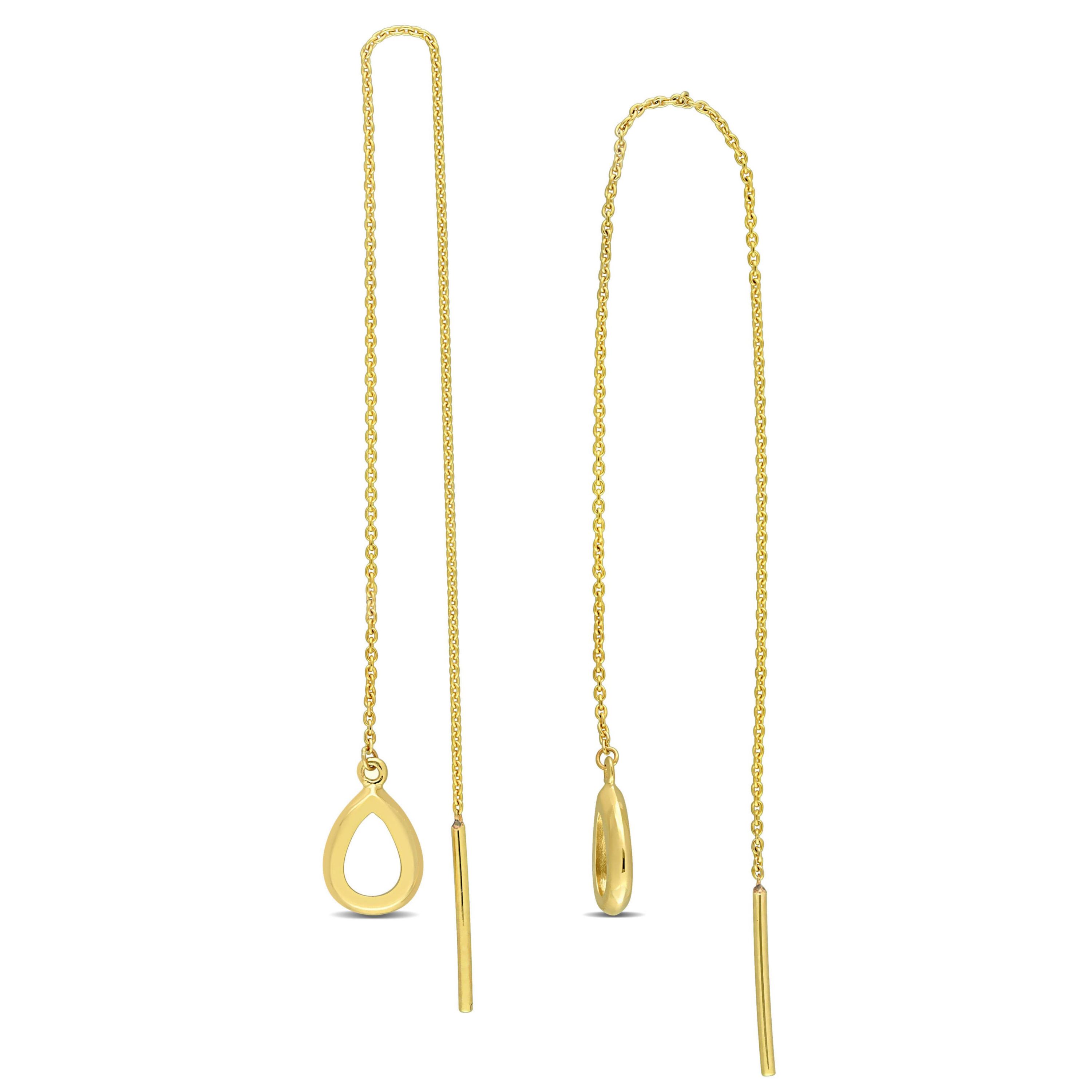 5.7mm Charm Threader Earrings in 10k Yellow Gold