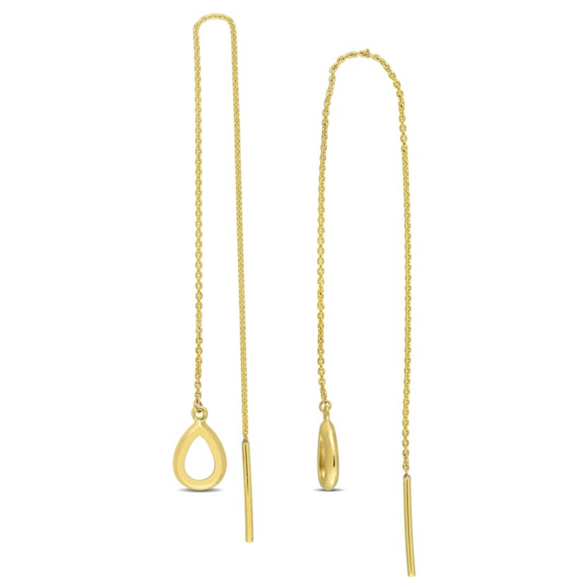 5.7mm Charm Threader Earrings in 10k Yellow Gold
