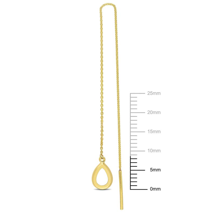 5.7mm Charm Threader Earrings in 10k Yellow Gold