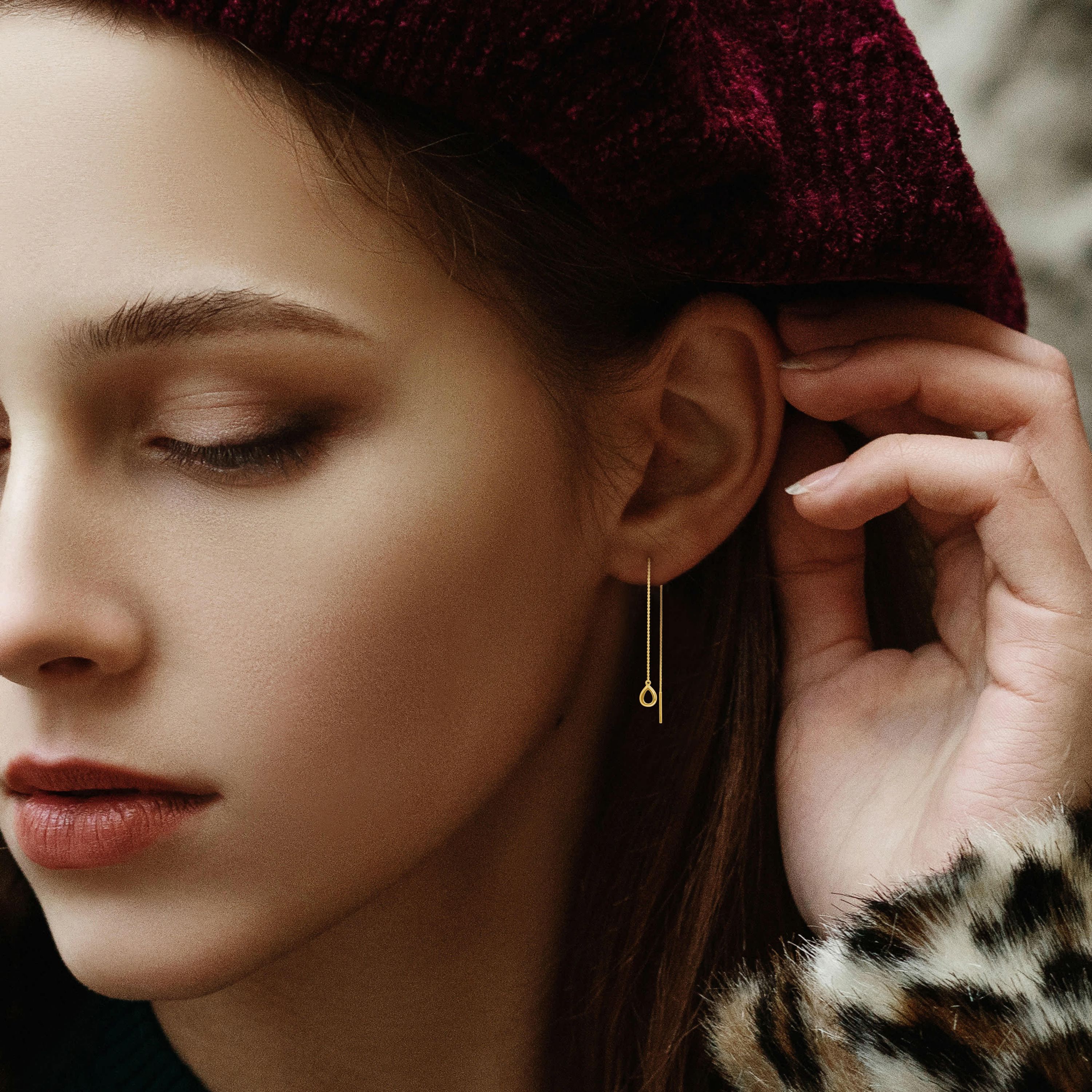 5.7mm Charm Threader Earrings in 10k Yellow Gold