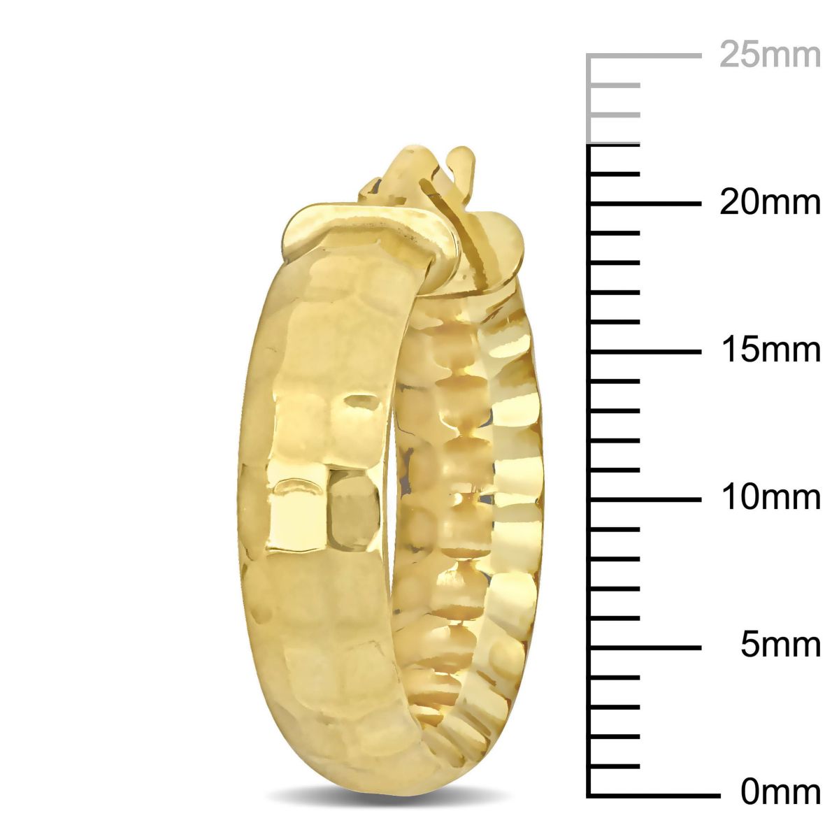 20mm Faceted Hoop Earrings in 14k Yellow Gold