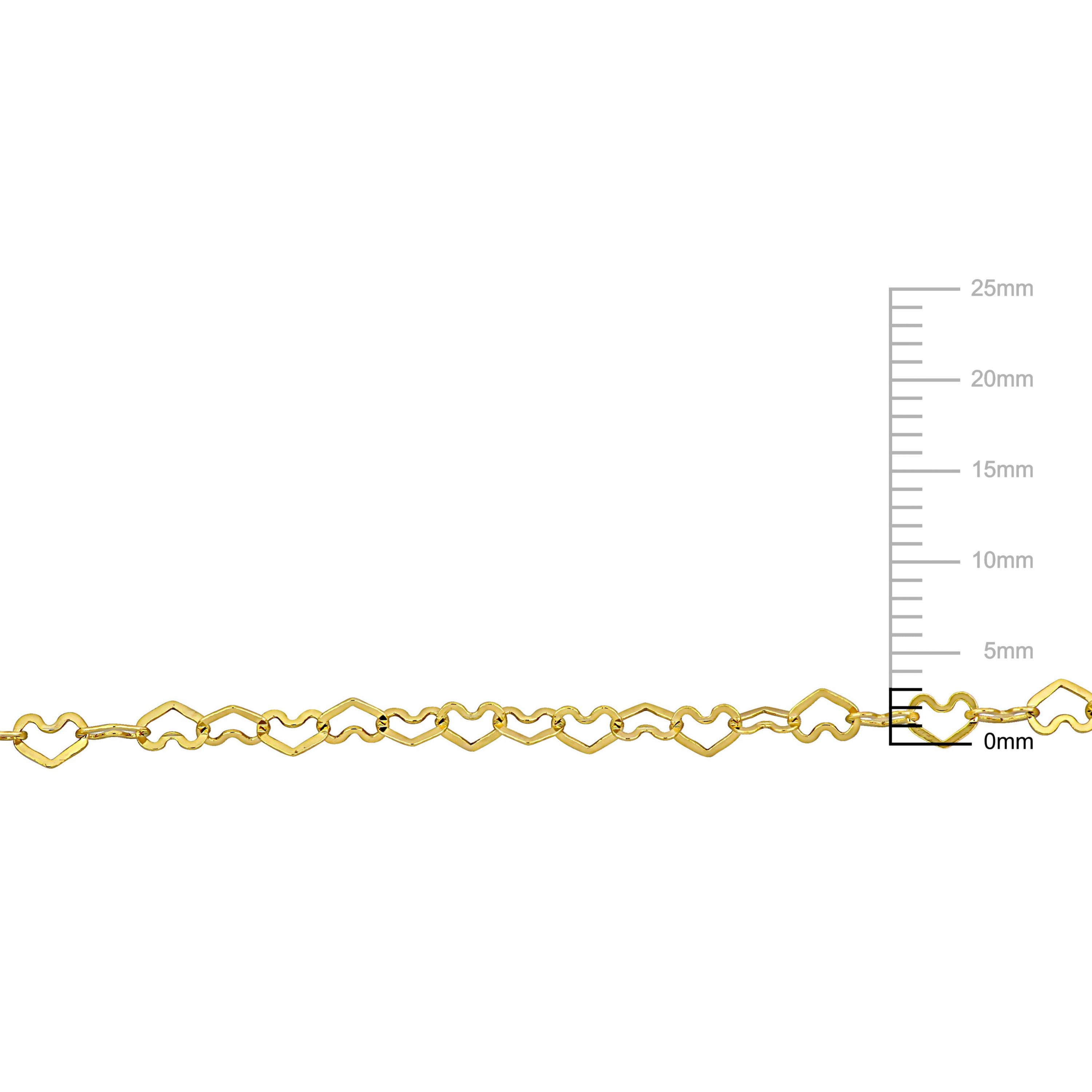 3mm Heart Link Bracelet in 14k Yellow Gold, 7.5 in.