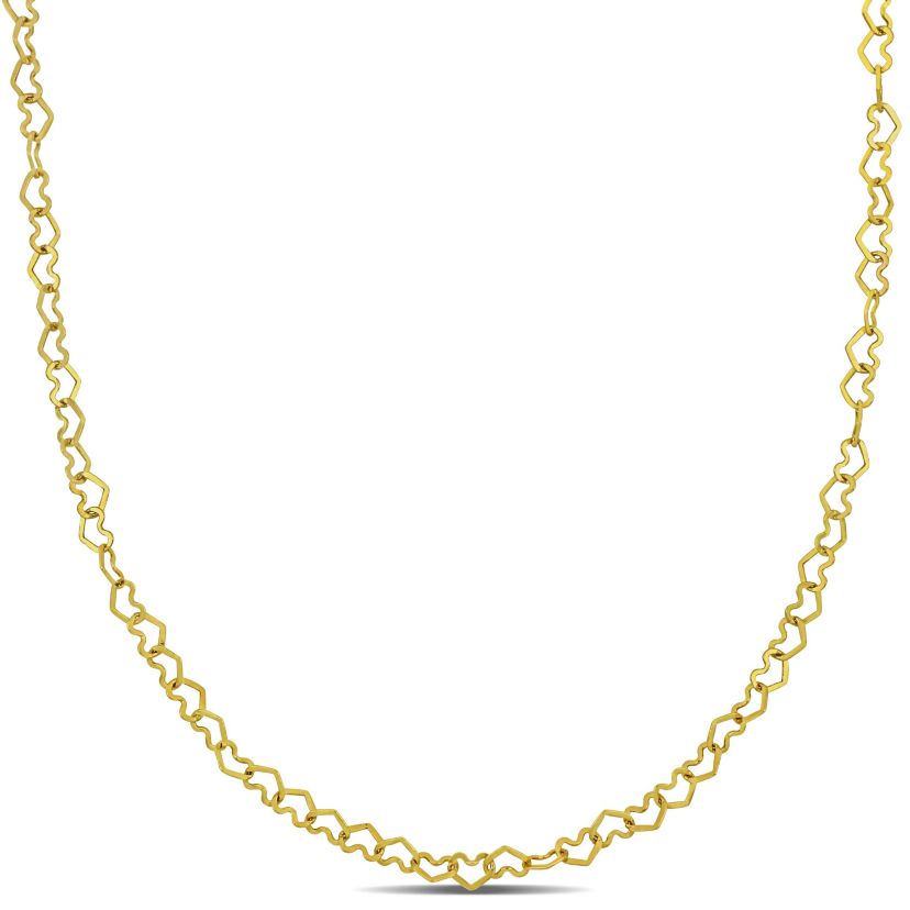 3mm Heart Link Necklace in 14k Yellow Gold, 18 in.