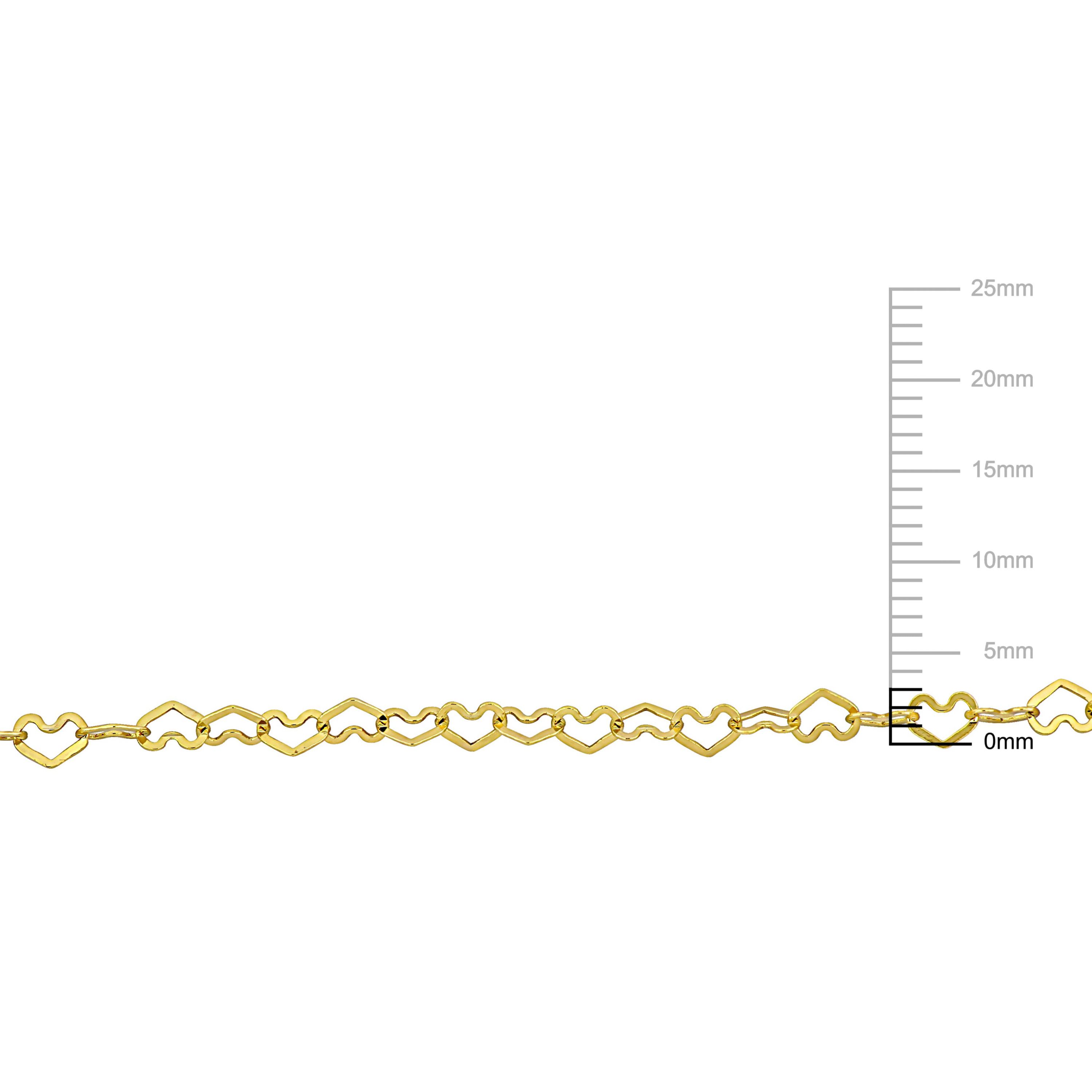 3mm Heart Link Necklace in 14k Yellow Gold, 18 in.