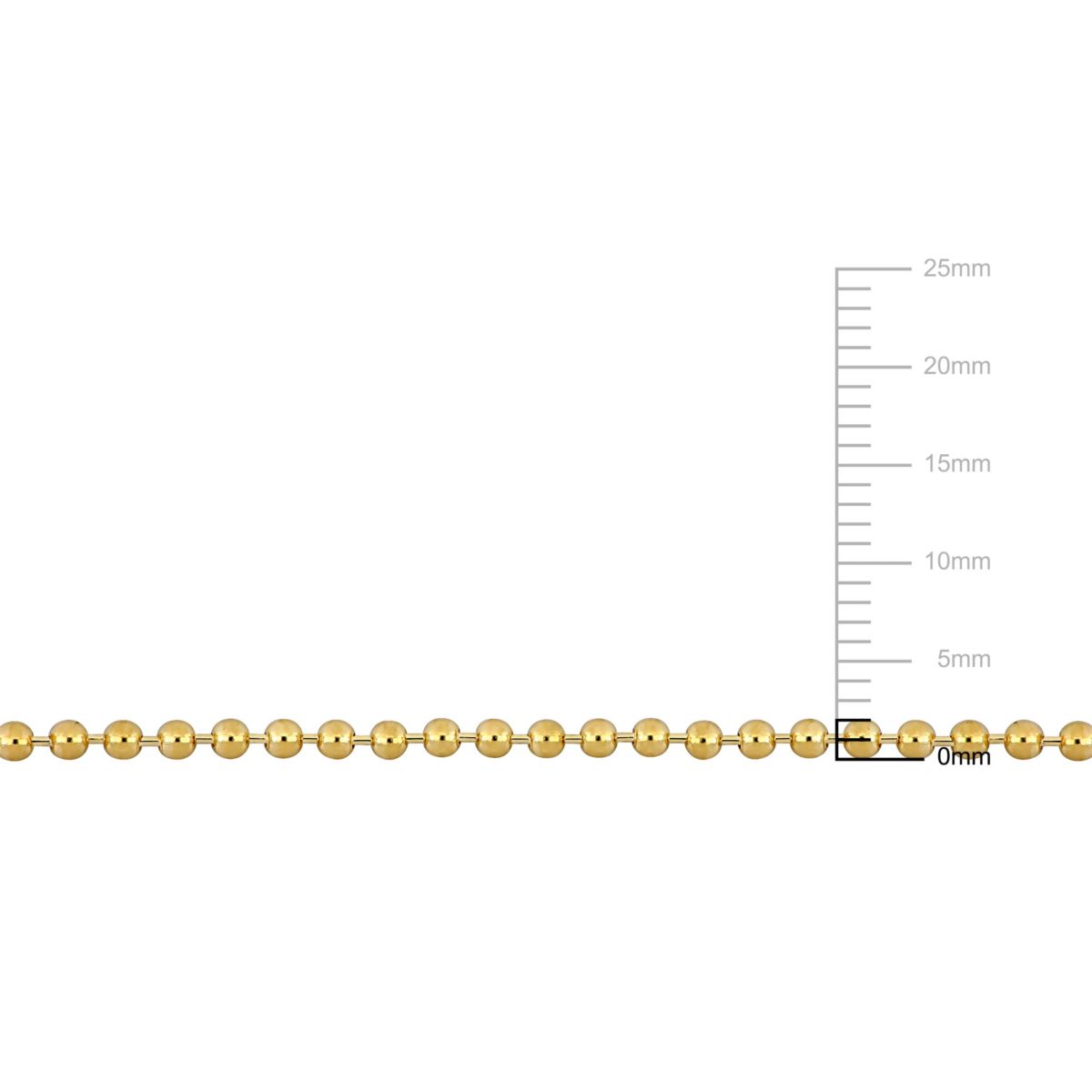 2mm Ball Bead Necklace in 14k Yellow Gold, 18 in.